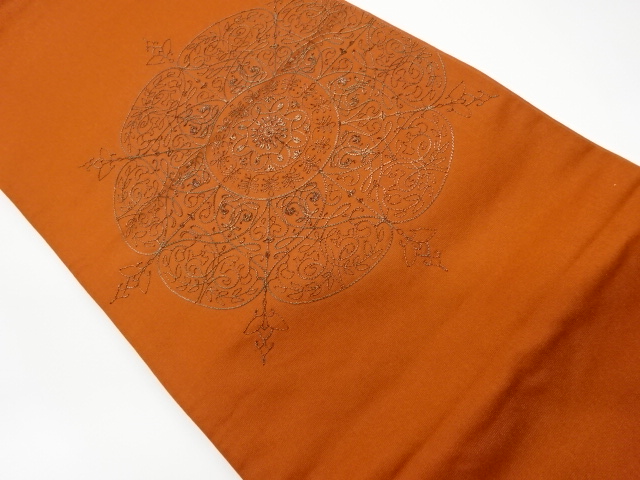 JAPANESE KIMONO / VINTAGE FUKURO OBI / EMBROIDERY / FLOWER CREST